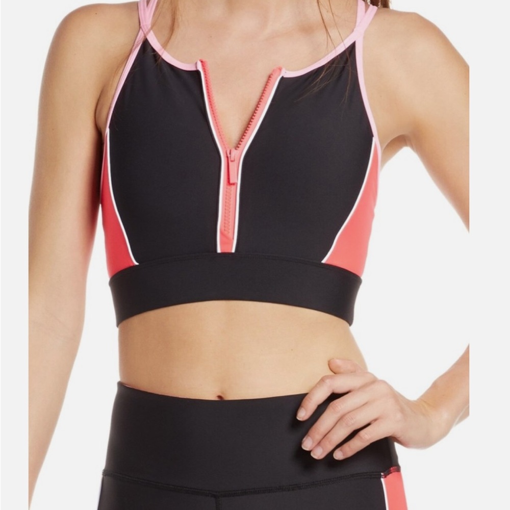 SOULCYCLE🖤Zip Front Scuba Longline Sports Bra Size Small